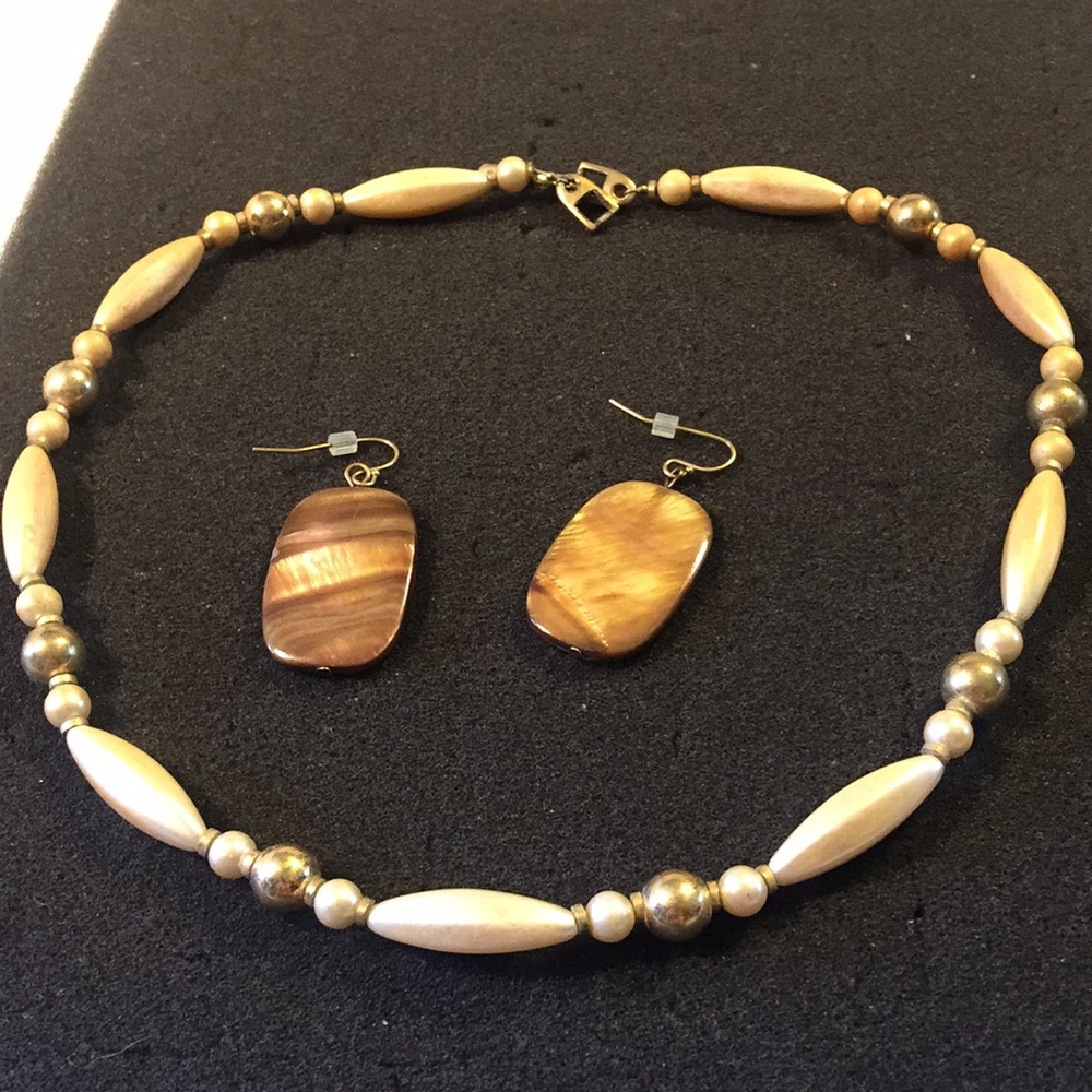 Vintage Napier beaded necklace, earrings